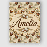 Personalised Name Coconut Palm Hibiscus Custom  Modern Room Accent Elegant Feature Canvas Wall Art Print Decor Picture Ready to Hang