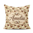 Custom Name Coconut Palm Hibiscus Tropical Island Pattern Lovely Square Filled Cushion Throw Pillow Sofa Bed Home Decor Zip Washable UK Made