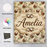 Personalised Name Coconut Palm Hibiscus Custom  Modern Room Accent Elegant Feature Canvas Wall Art Print Decor Picture Ready to Hang