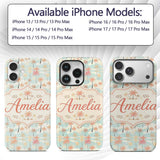 Soft Pastel Palm Tree Island Pattern Seamless Custom Name Protective Phone Case Mobile Cover Durable Everyday Smartphone Shock Resistant