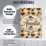 Personalised Name Tropical Palm Trees and Custom  Unique Gift Idea Elegant Feature Canvas Wall Art Print Decor Picture Ready to Hang