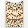 Neutral Coconut Palm Leaves Minimal Beige Tropical Botanical Lovely  Personalised Custom Name Super Soft Fleece Blanket Bed Sofa Throw