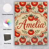 Personalised Name Juicy Red Tomatoes with Custom  Unique Gift Idea Elegant Feature Canvas Wall Art Print Decor Picture Ready to Hang