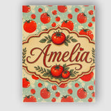 Personalised Name Playful Red Tomatoes Custom  Modern Room Accent Elegant Feature Canvas Wall Art Print Decor Picture Ready to Hang