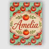 Personalised Name Hand Drawn Red Tomatoes Custom  Unique Gift Idea Elegant Feature Canvas Wall Art Print Decor Picture Ready to Hang