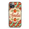 Hand Drawn Red Tomatoes on Soft Mint Background Custom Name Protective Phone Case Mobile Cover Durable Everyday Smartphone Shock Resistant