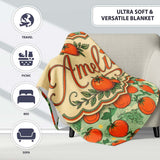 Cute Small Tomatoes and Leaves on Soft Green Background Seamless  Personalised Custom Name Super Soft Fleece Blanket Bed Sofa Throw