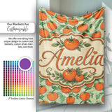 Cute Small Tomatoes and Leaves on Soft Green Background Seamless  Personalised Custom Name Super Soft Fleece Blanket Bed Sofa Throw