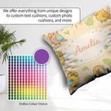 Custom Name Cute Tropical Parrot Cartoon Animal Pattern Decor Square Filled Cushion Throw Pillow Sofa Bed Home Decor Zip Washable UK Made