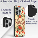 Playful Cherry Tomatoes with Mint Printed Design Custom Name Protective Phone Case Mobile Cover Durable Everyday Smartphone Shock Resistant