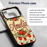 Playful Cherry Tomatoes with Mint Printed Design Custom Name Protective Phone Case Mobile Cover Durable Everyday Smartphone Shock Resistant