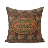 Custom Name Moss Green Crocodile Texture Pattern Natural Reptile Square Filled Cushion Throw Pillow Sofa Bed Home Decor Zip Washable UK Made