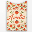 Mid Century Modern Tomato Circles Abstract Seamless Pattern Lovely  Personalised Custom Name Super Soft Fleece Blanket Bed Sofa Throw