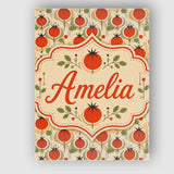 Personalised Name Mid Century Modern Tomato Custom  Bespoke Interior Contemporary Canvas Wall Art Print Decor Picture Ready to Hang