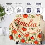 Mid Century Modern Tomato Circles Abstract Seamless Pattern Lovely  Personalised Custom Name Super Soft Fleece Blanket Bed Sofa Throw