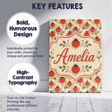 Personalised Name Mid Century Modern Tomato Custom  Bespoke Interior Contemporary Canvas Wall Art Print Decor Picture Ready to Hang