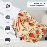Mid Century Modern Tomato Circles Abstract Seamless Pattern Lovely  Personalised Custom Name Super Soft Fleece Blanket Bed Sofa Throw