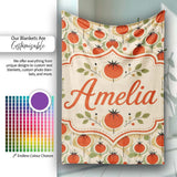 Mid Century Modern Tomato Circles Abstract Seamless Pattern Lovely  Personalised Custom Name Super Soft Fleece Blanket Bed Sofa Throw
