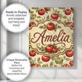 Personalised Name Heirloom Red and Green Custom  Unique Gift Idea Elegant Feature Canvas Wall Art Print Decor Picture Ready to Hang