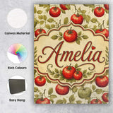 Personalised Name Heirloom Red and Green Custom  Unique Gift Idea Elegant Feature Canvas Wall Art Print Decor Picture Ready to Hang