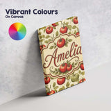 Personalised Name Heirloom Red and Green Custom  Unique Gift Idea Elegant Feature Canvas Wall Art Print Decor Picture Ready to Hang