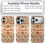 Soft Orange Tomatoes on Light Blue Printed Design Custom Name Protective Phone Case Mobile Cover Durable Everyday Smartphone Shock Resistant