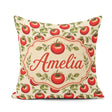 Custom Name Classic Red Tomatoes with Leaves on Neutral Seamless Square Filled Cushion Throw Pillow Sofa Bed Home Decor Zip Washable UK Made