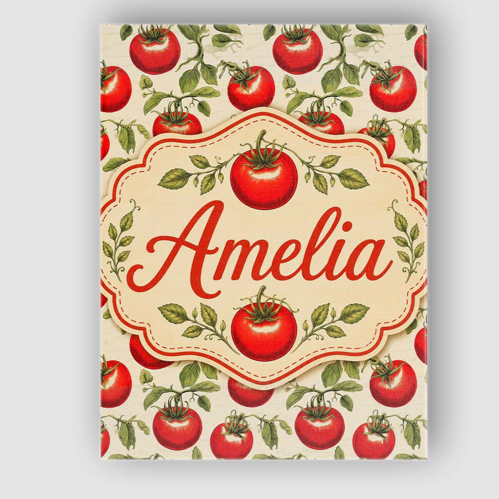 Personalised Name Classic Red Tomatoes with Custom  Bespoke Interior Contemporary Canvas Wall Art Print Decor Picture Ready to Hang