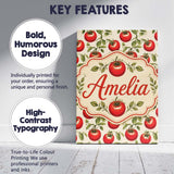 Personalised Name Classic Red Tomatoes with Custom  Bespoke Interior Contemporary Canvas Wall Art Print Decor Picture Ready to Hang