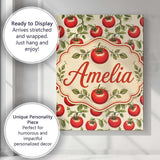 Personalised Name Classic Red Tomatoes with Custom  Bespoke Interior Contemporary Canvas Wall Art Print Decor Picture Ready to Hang