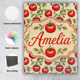 Personalised Name Classic Red Tomatoes with Custom  Bespoke Interior Contemporary Canvas Wall Art Print Decor Picture Ready to Hang
