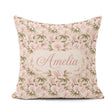 Custom Name Soft Blush Pink Cherry Blossom Floral Pattern Lovely Square Filled Cushion Throw Pillow Sofa Bed Home Decor Zip Washable UK Made