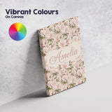 Personalised Name Soft Blush Pink Cherry Custom  Unique Gift Idea Elegant Feature Canvas Wall Art Print Decor Picture Ready to Hang