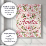 Personalised Name Delicate Pink Lily Custom Premium Decorative Design Modern Room Accent Canvas Wall Art Print Decor Picture Ready to Hang