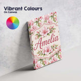 Personalised Name Delicate Pink Lily Custom Premium Decorative Design Modern Room Accent Canvas Wall Art Print Decor Picture Ready to Hang