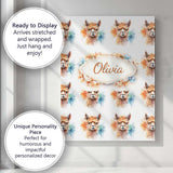 Personalised Name Watercolour Alpaca Pattern Cute Animal Artistic Custom  Bespoke Canvas Wall Art Print Decor Picture Ready to Hang