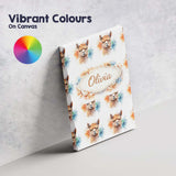 Personalised Name Watercolour Alpaca Pattern Cute Animal Artistic Custom  Bespoke Canvas Wall Art Print Decor Picture Ready to Hang
