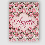 Personalised Name Soft Pink Floral Bouquet Custom  Unique Gift Idea Elegant Feature Canvas Wall Art Print Decor Picture Ready to Hang
