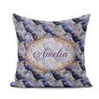 Custom Name Purple Black Raven Bird with Autumn Seamless Pattern Square Filled Cushion Throw Pillow Sofa Bed Home Decor Zip Washable UK Made