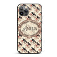 Dark Raven Bird with Roses Vintage Style Seamless Custom Name Protective Phone Case Mobile Cover Durable Everyday Smartphone Shock Resistant
