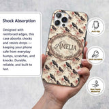 Dark Raven Bird with Roses Vintage Style Seamless Custom Name Protective Phone Case Mobile Cover Durable Everyday Smartphone Shock Resistant