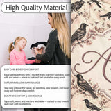Vintage Brown Black Birds with Floral Branch Seamless Pattern Lovely  Personalised Custom Name Super Soft Fleece Blanket Bed Sofa Throw
