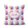 Custom Name Colourful Alpaca Pattern Bright Animal Design Lovely Square Filled Cushion Throw Pillow Sofa Bed Home Decor Zip Washable UK Made