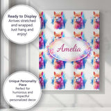 Personalised Name Colourful Alpaca Pattern Bright Artistic Animal Custom  Bespoke Canvas Wall Art Print Decor Picture Ready to Hang