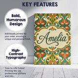 Personalised Name Floral Daisy Pattern in Custom  Unique Gift Idea Elegant Feature Canvas Wall Art Print Decor Picture Ready to Hang