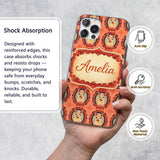 Alpaca Portrait Oval Frame Vintage Style Animal Custom Name Protective Phone Case Mobile Cover Durable Everyday Smartphone Shock Resistant