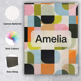 Personalised Name Bold Pink and Green Custom Modern Room Accent Creative Decorator Style Canvas Wall Art Print Decor Picture Ready to Hang