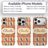 Alpaca Sketch Frame Rustic Vintage Animal Pattern Custom Name Protective Phone Case Mobile Cover Durable Everyday Smartphone Shock Resistant