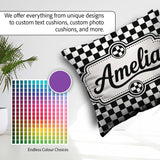Custom Name Classic Black White Checkerboard Seamless Pattern Square Filled Cushion Throw Pillow Sofa Bed Home Decor Zip Washable UK Made