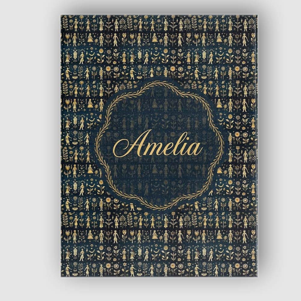 Personalised Name Gold Botanical Folk Custom  Unique Gift Idea Modern Room Accent Canvas Wall Art Print Decor Picture Ready to Hang